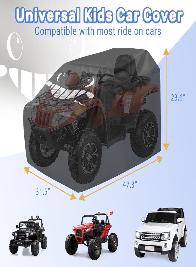 ANPABO Kids Ride On Toy Car Cover with Pattern, Universal Fit, All Weather Waterproof Snowproof Windproof UV Protection, 2X Heavier Oxford, Cover for Power Wheels Jeep Truck, Black - Image 4